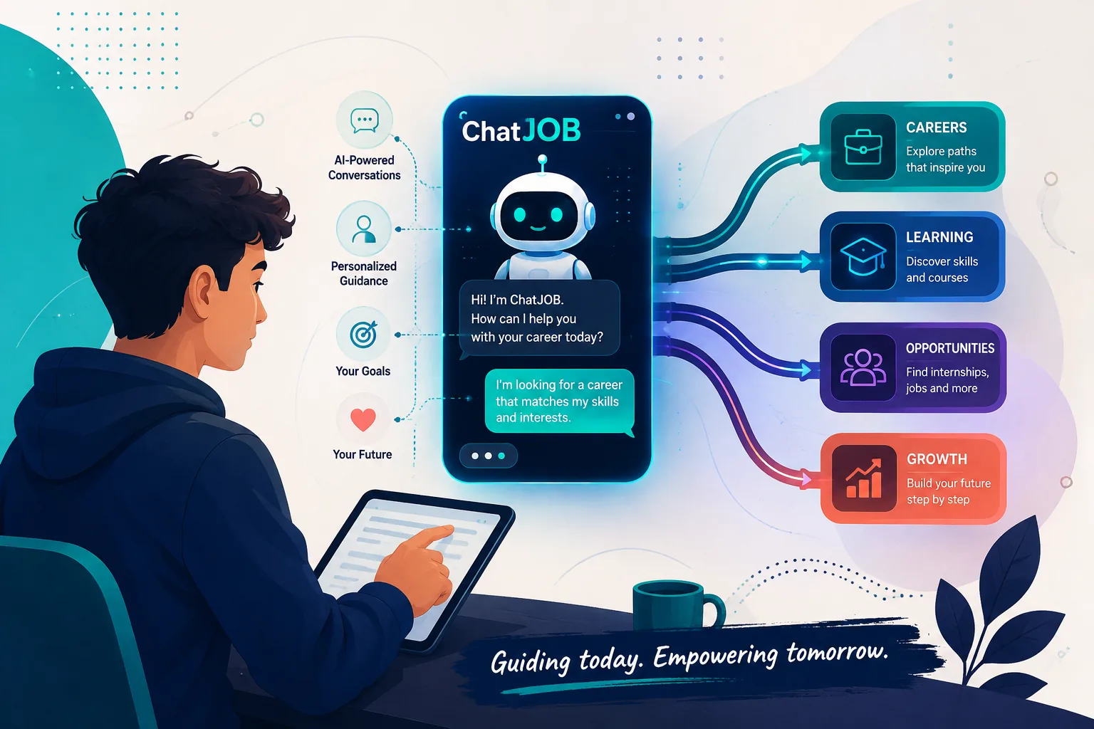 ChatJOB digital career guidance project illustration